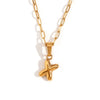 Wholesale Necklace Stainless Steel Titanium Steel Geometric Letter Electroplated