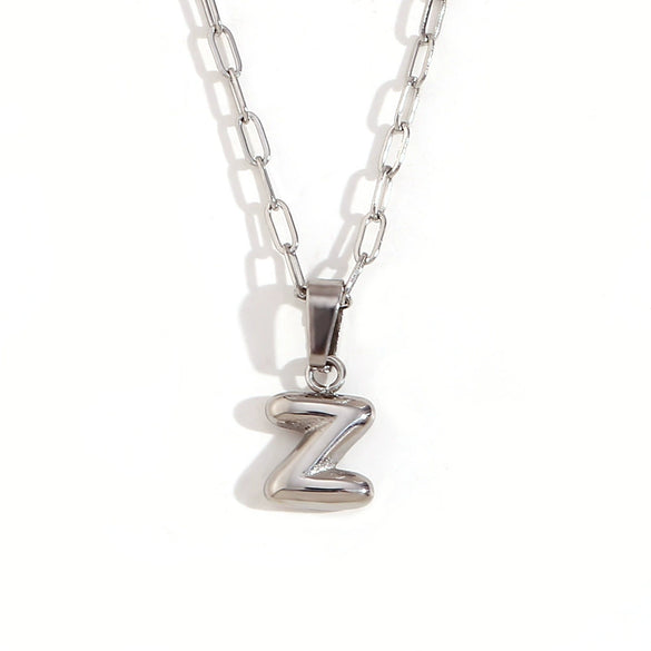Wholesale Necklace Stainless Steel Titanium Steel Geometric Letter Electroplated
