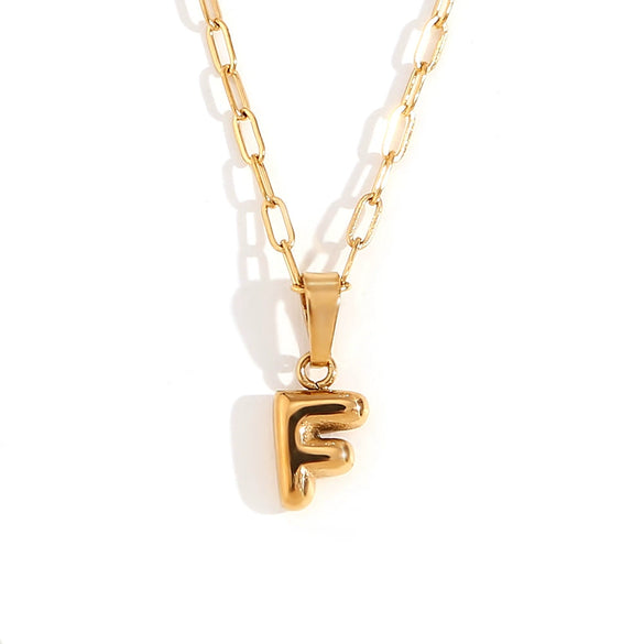 Wholesale Necklace Stainless Steel Titanium Steel Geometric Letter Electroplated