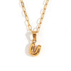 Wholesale Necklace Stainless Steel Titanium Steel Geometric Letter Electroplated