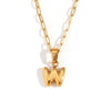 Wholesale Necklace Stainless Steel Titanium Steel Geometric Letter Electroplated