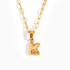 Wholesale Necklace Stainless Steel Titanium Steel Geometric Letter Electroplated