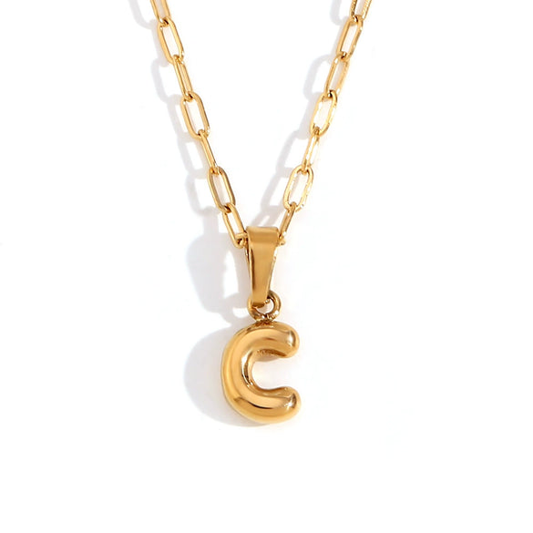 Wholesale Necklace Stainless Steel Titanium Steel Geometric Letter Electroplated