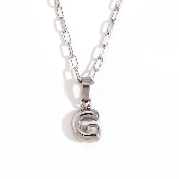 Wholesale Necklace Stainless Steel Titanium Steel Geometric Letter Electroplated