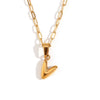 Wholesale Necklace Stainless Steel Titanium Steel Geometric Letter Electroplated