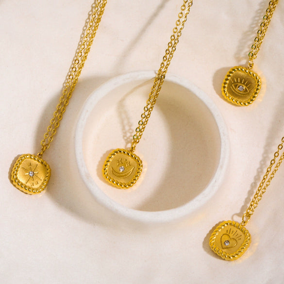 Wholesale Necklace Stainless Steel Titanium Steel Geometric Natural Electroplating Women's