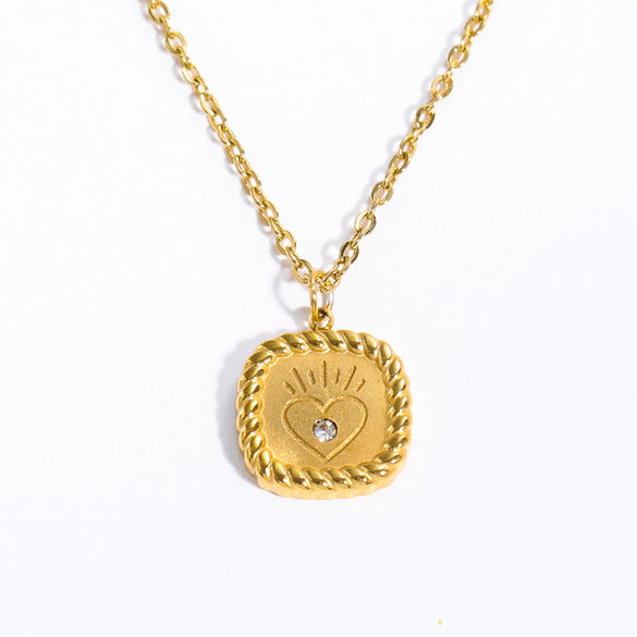 Wholesale Necklace Stainless Steel Titanium Steel Geometric Natural Electroplating Women's