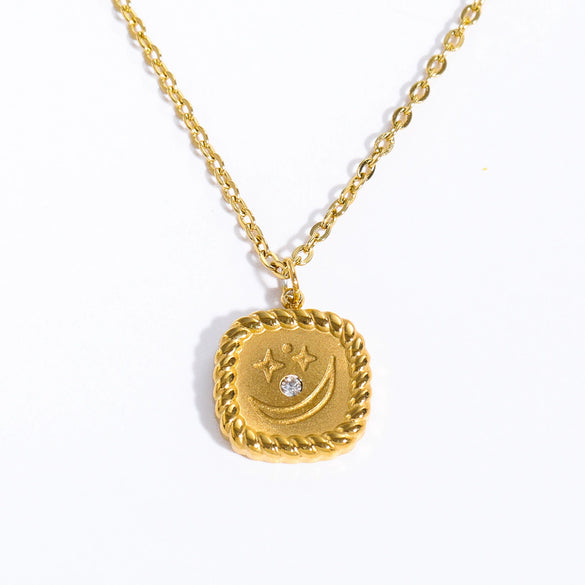 Wholesale Necklace Stainless Steel Titanium Steel Geometric Natural Electroplating Women's