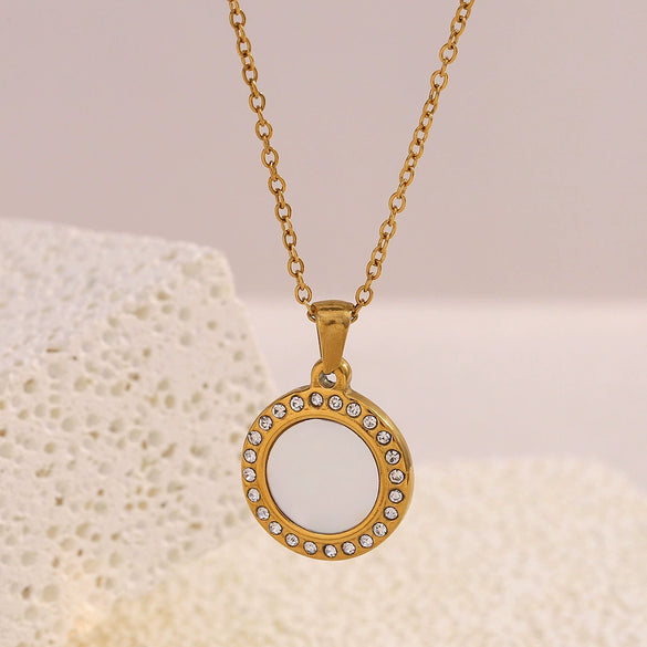 Wholesale Necklace Stainless Steel Titanium Steel Geometric Pattern 18K Gold Plated