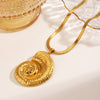 Wholesale Necklace Stainless Steel Titanium Steel Geometric Snake Bone Chain Exaggerated Conch Pendant Electroplating For Women