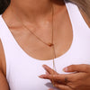 Wholesale Necklace Stainless Steel Titanium Steel Geometric Yshaped Electroplating Fashion Simple Drawstring Transfer Beads Clavicle Chain For Women
