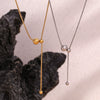 Wholesale Necklace Stainless Steel Titanium Steel Geometric Yshaped Electroplating Fashion Simple Drawstring Transfer Beads Clavicle Chain For Women