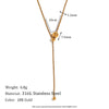 Wholesale Necklace Stainless Steel Titanium Steel Geometric Yshaped Electroplating Fashion Simple Drawstring Transfer Beads Clavicle Chain For Women
