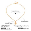 Wholesale Necklace Stainless Steel Titanium Steel Greek Cross Pendant With White Glass Zirconium Geometric Pattern Electroplating Snake Bone Chain For Women