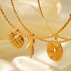 Wholesale Necklace Stainless Steel Titanium Steel Heart Bow Geometric Electroplating Style For Women