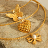 Wholesale Necklace Stainless Steel Titanium Steel Heart Bow Geometric Electroplating Style For Women