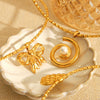 Wholesale Necklace Stainless Steel Titanium Steel Heart Bow Geometric Electroplating Style For Women