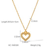 Wholesale Necklace Stainless Steel Titanium Steel Heart Geometric Ins Style 18K Goldplated