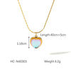 Wholesale Necklace Stainless Steel Titanium Steel Heart Geometric Ins Style 18K Goldplated