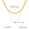 Wholesale Necklace Stainless Steel Titanium Steel Heart Geometric Ins Style 18K Goldplated