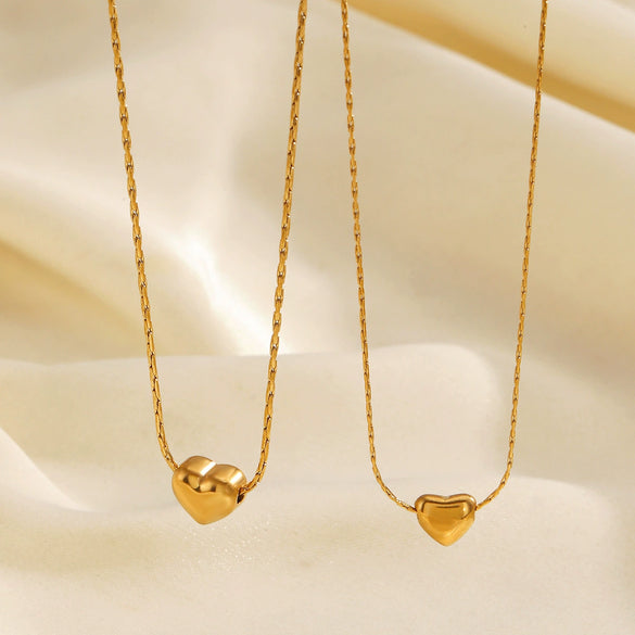 Wholesale Necklace Stainless Steel Titanium Steel Heartshaped Geometric Style Electroplated Women's