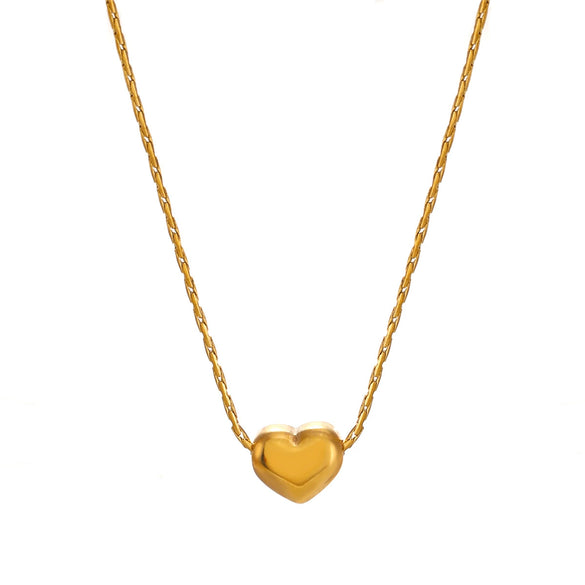 Wholesale Necklace Stainless Steel Titanium Steel Heartshaped Geometric Style Electroplated Women's