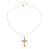 Wholesale Necklace Stainless Steel Titanium Steel Light Sapphire Blue Glass Zirconium Cross Diamond Pendant Snake Bone Chain Electroplating Geometric Light Luxury Style Women's