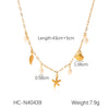 Wholesale Necklace Stainless Steel Titanium Steel Ocean Style Animal Zodiac Star Geometric Starfish Shell Conch Electroplated