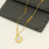 Wholesale Necklace Stainless Steel Titanium Steel Round Geometric Pendant Electroplated Simple Style Women's