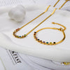 Wholesale Necklace Stainless Steel Titanium Steel Snake Bone Chain Geometric Pattern Electroplating Retro Design Unisex
