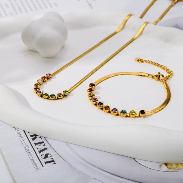Wholesale Necklace Stainless Steel Titanium Steel Snake Bone Chain Geometric Pattern Electroplating Retro Design Unisex