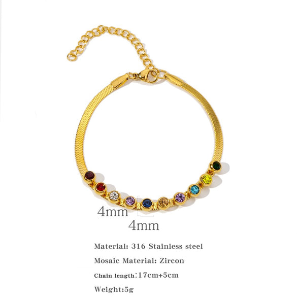 Wholesale Necklace Stainless Steel Titanium Steel Snake Bone Chain Geometric Pattern Electroplating Retro Design Unisex