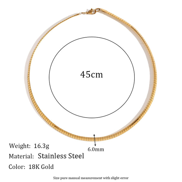 Wholesale Necklace Stainless Steel Titanium Steel Snake Bone Chain Geometric Pattern 18K Gold Plated For Women