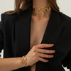 Wholesale Necklace Stainless Steel Titanium Steel Wave Electroplated Jewelry For Women