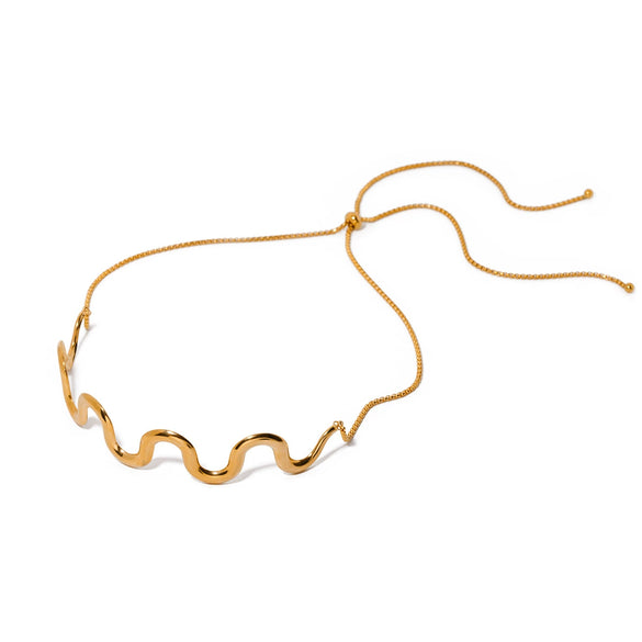 Wholesale Necklace Stainless Steel Titanium Steel Wave Electroplated Jewelry For Women