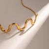 Wholesale Necklace Stainless Steel Titanium Steel Wave Electroplated Jewelry For Women