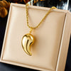 Wholesale Necklace Stainless Steel Twist Chain Water Drop Pendant Retro Punk Electroplating