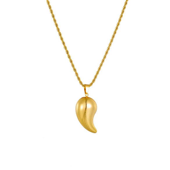 Wholesale Necklace Stainless Steel Twist Chain Water Drop Pendant Retro Punk Electroplating