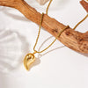 Wholesale Necklace Stainless Steel Twist Chain Water Drop Pendant Retro Punk Electroplating