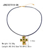 Wholesale Necklace Stainless Steel Wax Cord Geometric Cross Set Zircon Electroplated For Women