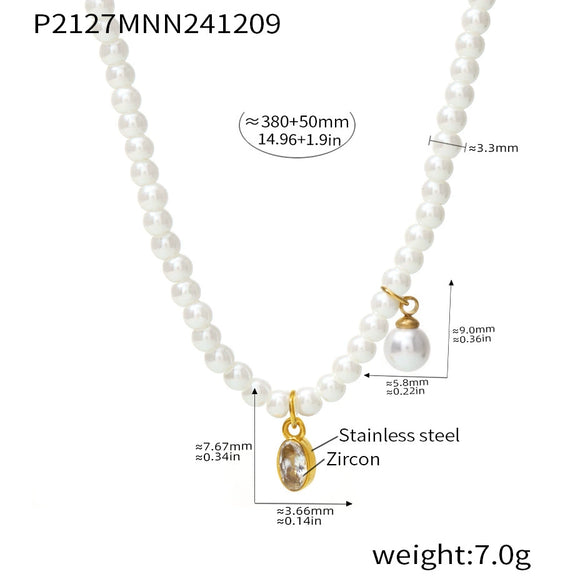 Wholesale Necklace Stainless Steel Zircon Light Luxury Geometric Heart Pendant For Women Electroplated