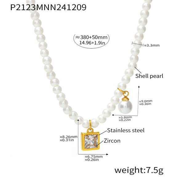 Wholesale Necklace Stainless Steel Zircon Light Luxury Geometric Heart Pendant For Women Electroplated
