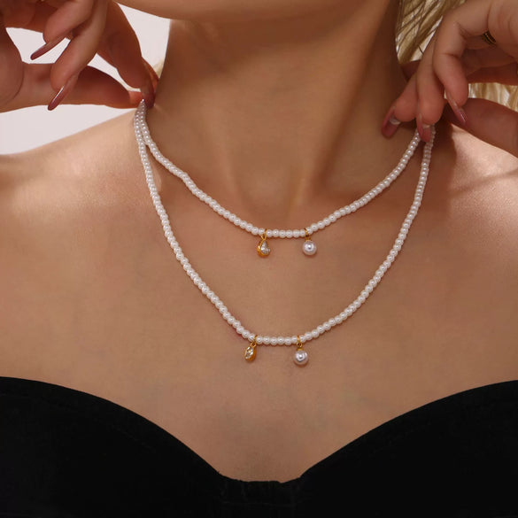 Wholesale Necklace Stainless Steel Zircon Light Luxury Geometric Heart Pendant For Women Electroplated