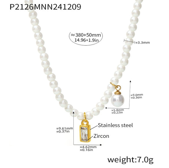 Wholesale Necklace Stainless Steel Zircon Light Luxury Geometric Heart Pendant For Women Electroplated