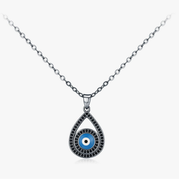 Wholesale Necklace 925 Sterling Silver Cartoon Character Ghost Big Eye Clavicle Chain For Women