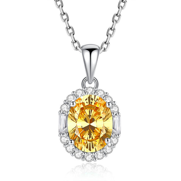 Wholesale Necklace 925 Sterling Silver Cultivated High Carbon Diamond Geometric Light Luxury Style