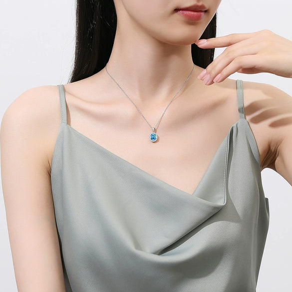 Wholesale Necklace 925 Sterling Silver Cultivated High Carbon Diamond Geometric Light Luxury Style
