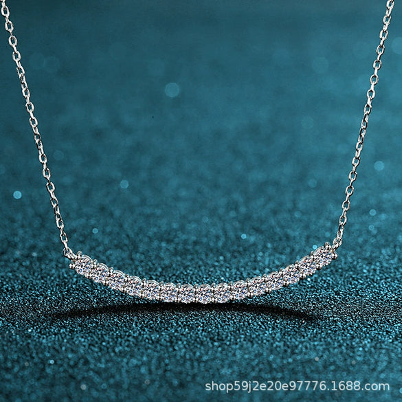 Wholesale Necklace 925 Sterling Silver Doll Pattern Smiley Face Pendant Cross Flower Chain Electroplated For Female
