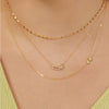 Wholesale Necklace 925 Sterling Silver Double Oval Interlocking Double Ring Pendant With Diamonds Geometric Light Luxury Style