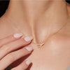 Wholesale Necklace 925 Sterling Silver Double Oval Interlocking Double Ring Pendant With Diamonds Geometric Light Luxury Style